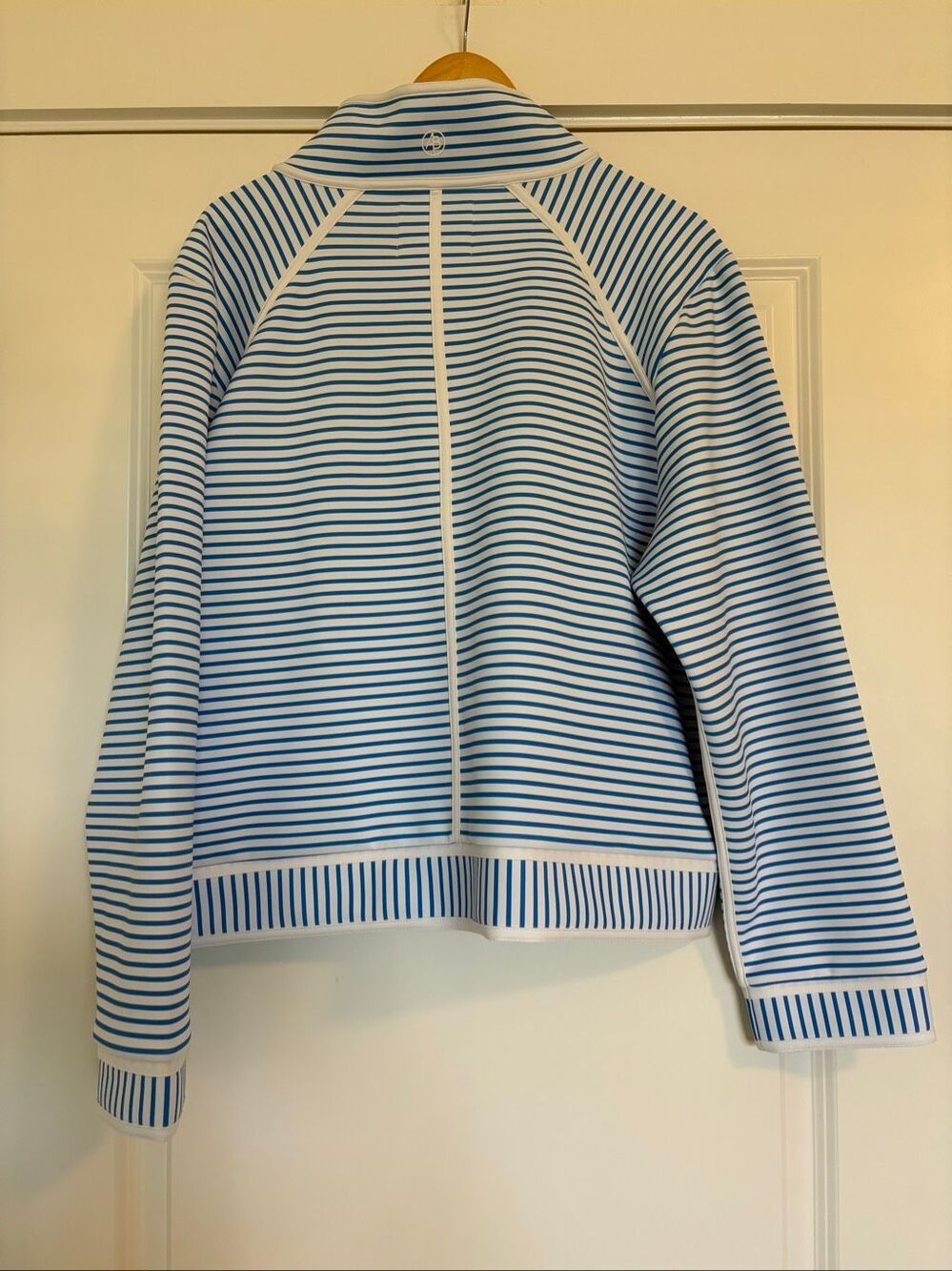 NWT Addison Bay Bainbridge Quarter Zip In Super White Cerulean Stripe Size XXL - Picture 3 of 7